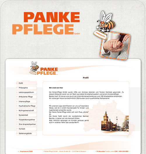Internetseite Panke-Pflege