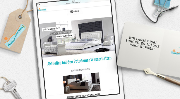 optimierte Wordpress -Website für Potsdamer Wasserbetten